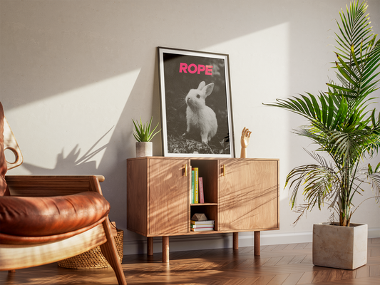 Rope Bunny Printable Poster – Subtle Rope Art Digital Wall Decor