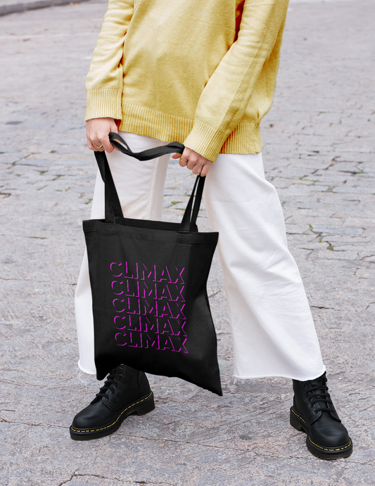 CLIMAX Eco Tote Bag – Black & Hot Pink Pleasure-Positive Statement Accessory