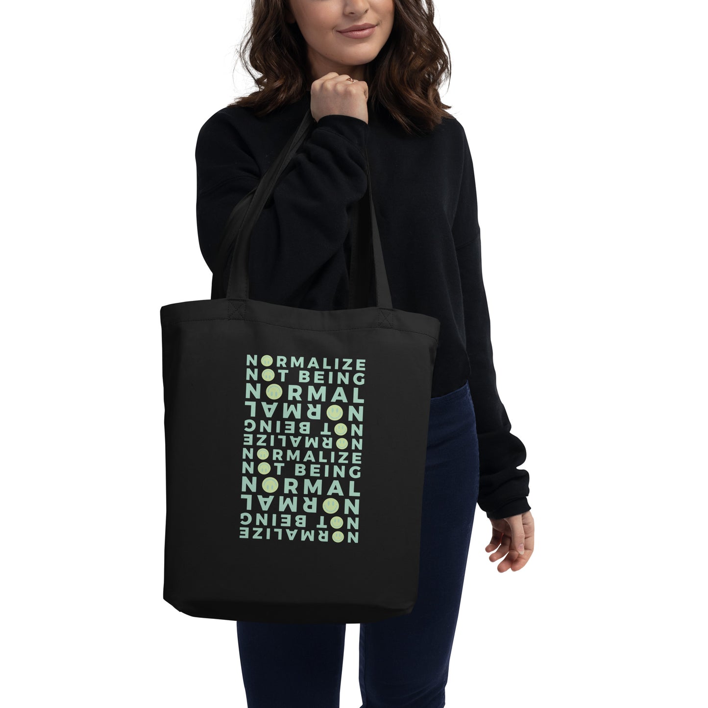 Non-normative Affirmation Eco Tote Bag – Green Neurodiverse Empowerment Carryall