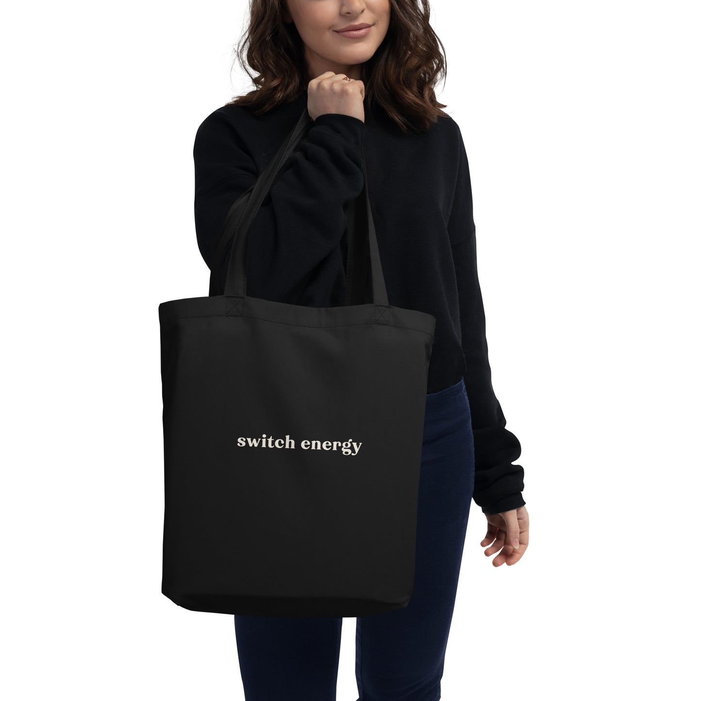 Switch Energy Eco Tote Bag – Black & Cream Cheeky Play-Friendly Carryall