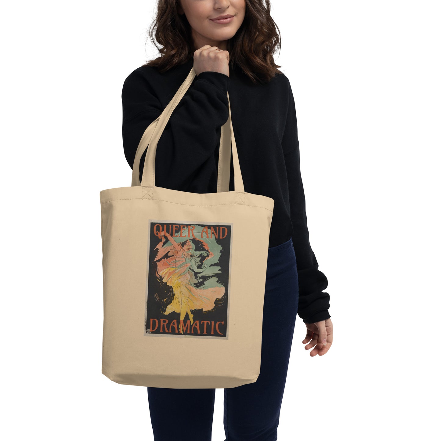 Queer and Dramatic Eco Tote Bag – Vintage Quote Accessory for Bold LGBTQ+ Style