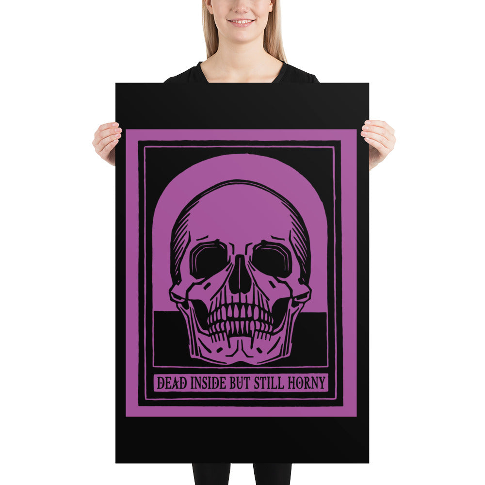 Dead Inside Poster – Vintage Skull Dark Humor Wall Art