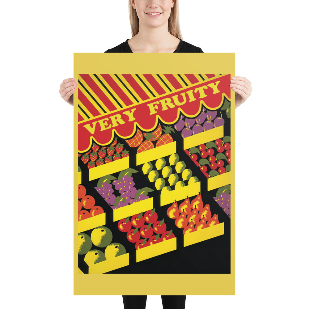 Very Fruity Poster – Queer Humor Vintage Style Wall Art