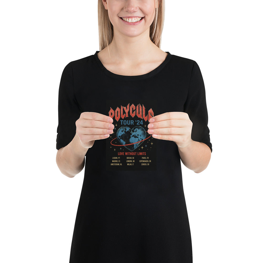 Polycule Tour Poster - Rock Band Style Polyamory Wall Art