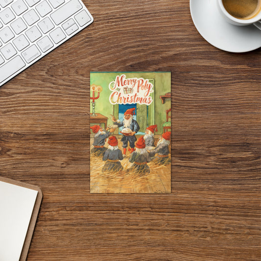 Merry Poly Christmas Greeting card – Vintage Holiday Card for ENM & Choosen Family