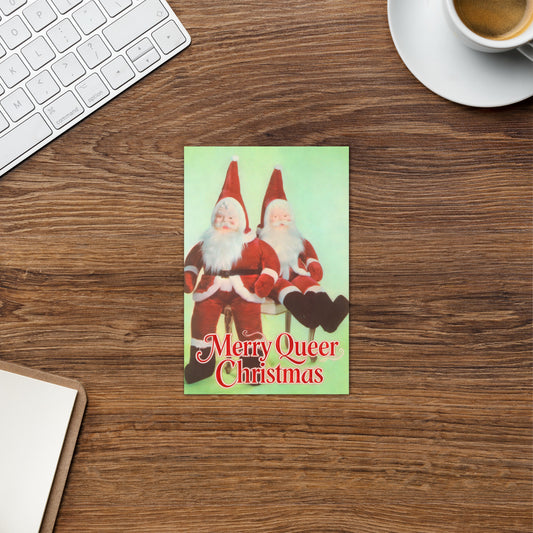 Merry Queer Christmas Greeting card – Campy Vintage Holiday LGBTQ+ Card