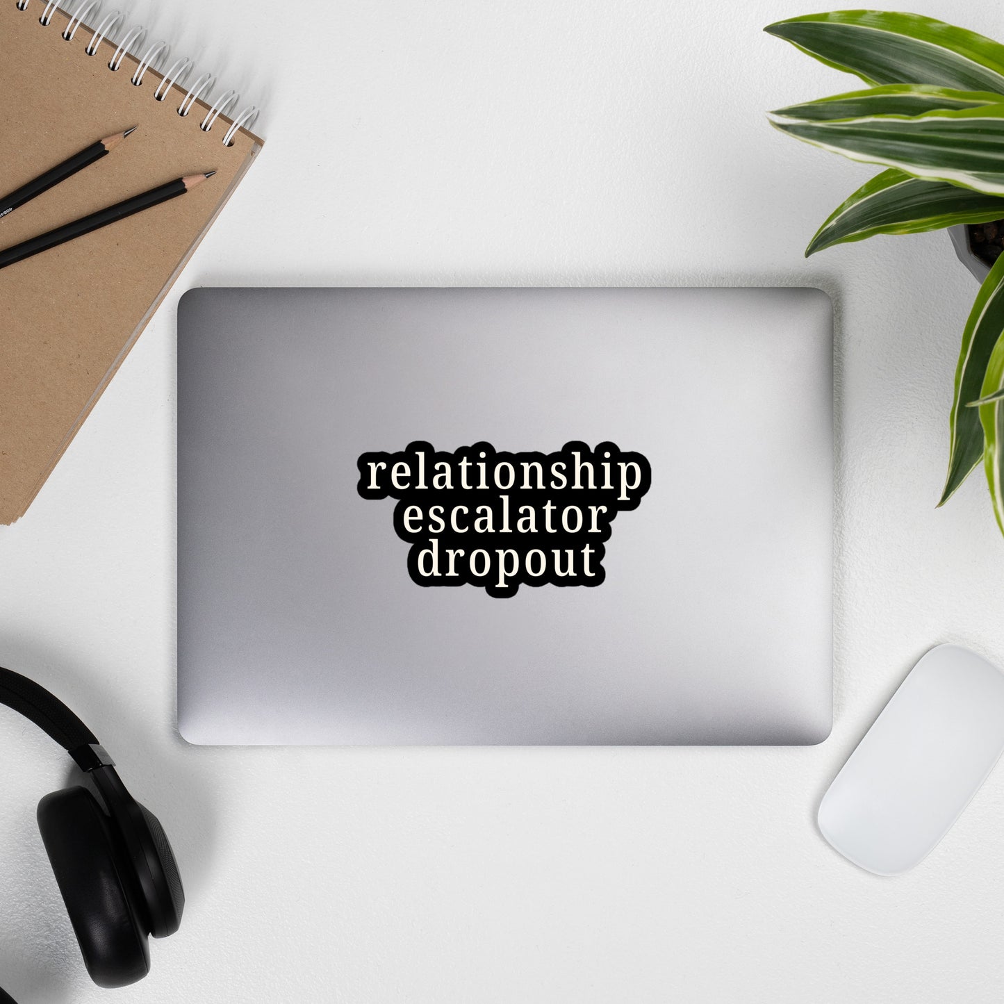 Relationship Escalator Dropout Sticker – Black Non-Monogamy Vinyl Decal