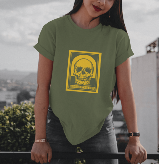 Dead Inside T-Shirt – Yellow Vintage Skull Dark Humor Tee
