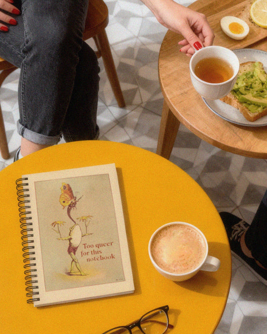 Too Queer for This Notebook – Playful Vintage Queer Spiral Journal