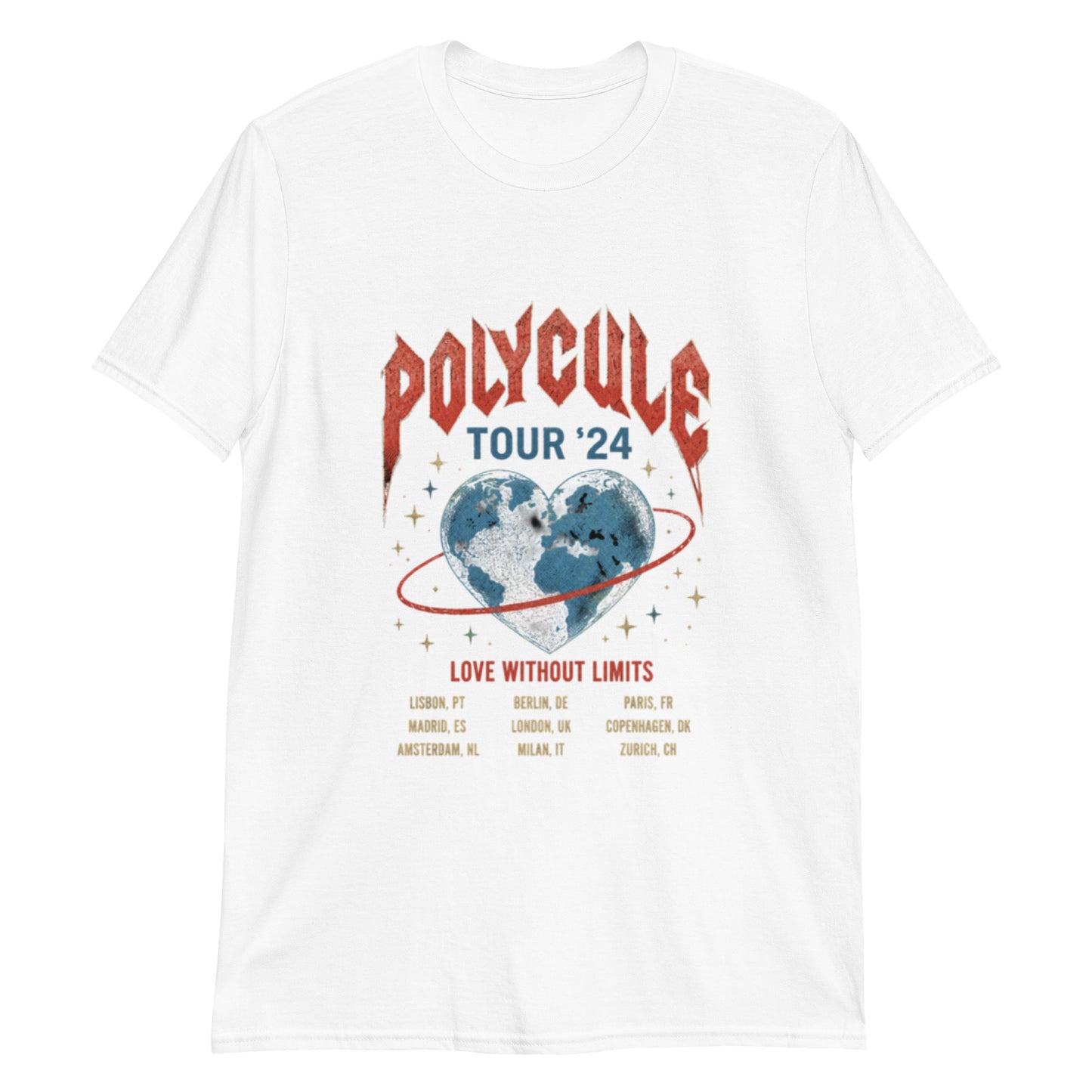 Polycule Tour T-Shirt - Vintage Rock Band Style ENM Unisex Tee