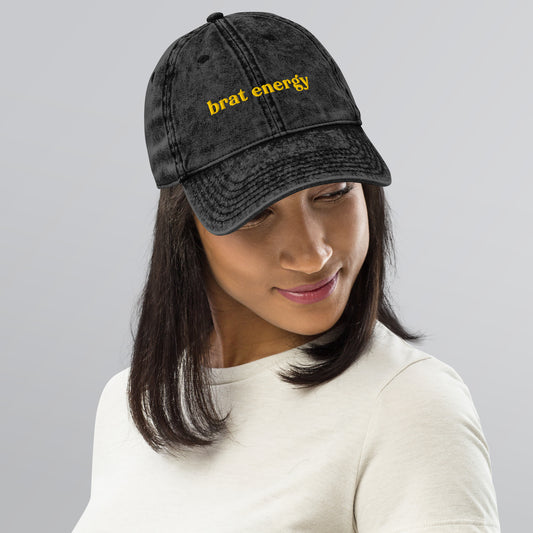 Brat Energy Vintage Cap – Embroidered Hat for Bold Mischief