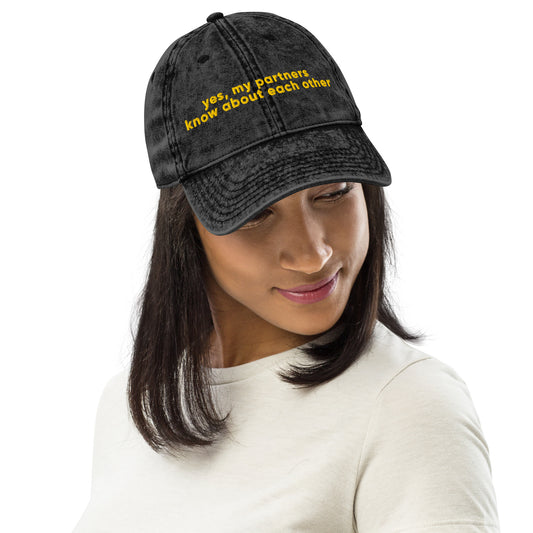 Yes, My Partners Know Vintage Cap – Cheeky ENM Statement Hat