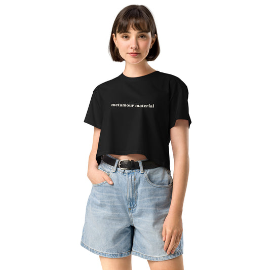 Metamour Material Crop Top – Affirming ENM Statement Tee