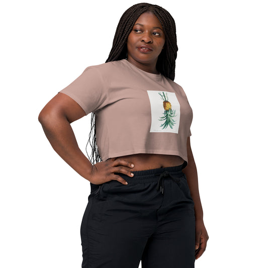 Reverse Pineapple Crop Top – Vintage Symbol Tee for Open-Minded Living