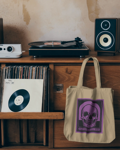 Dead Inside Eco Tote Bag – Beige Vintage Skull Dark Humor Carryall
