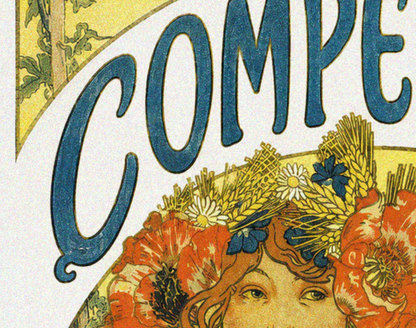 Vintage Compersion Eco Tote Bag - Art Nouveau Polyamory Flower Design