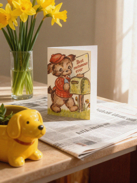 Best Metamour Ever Greeting Card – Cute Vintage Polyamory Appreciation Card