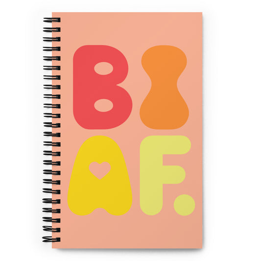 Spiral notebook with bold colors bisexual pride retro design – LGBTQ+ journal for writing, pride gifting or colorful daily expression