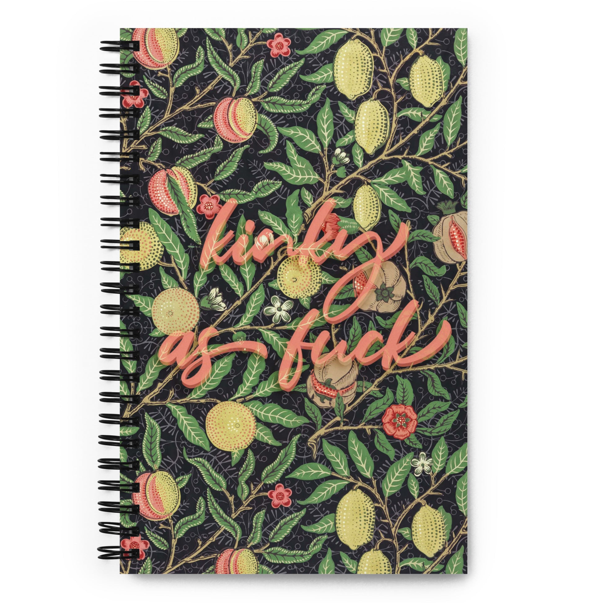 Spiral notebook with vintage fruits design – bold pleasure-positive journal for expressive writing, planning or gifting