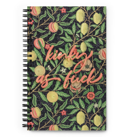 Spiral notebook with vintage fruits design – bold pleasure-positive journal for expressive writing, planning or gifting
