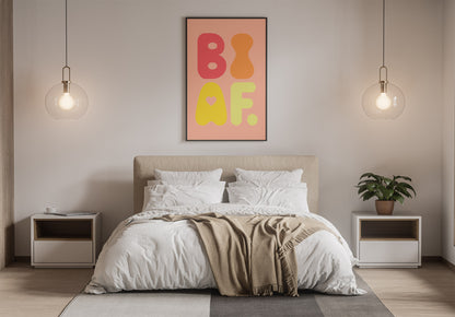 BI AF Poster – Bold Retro Orange Bisexual Pride Wall Art