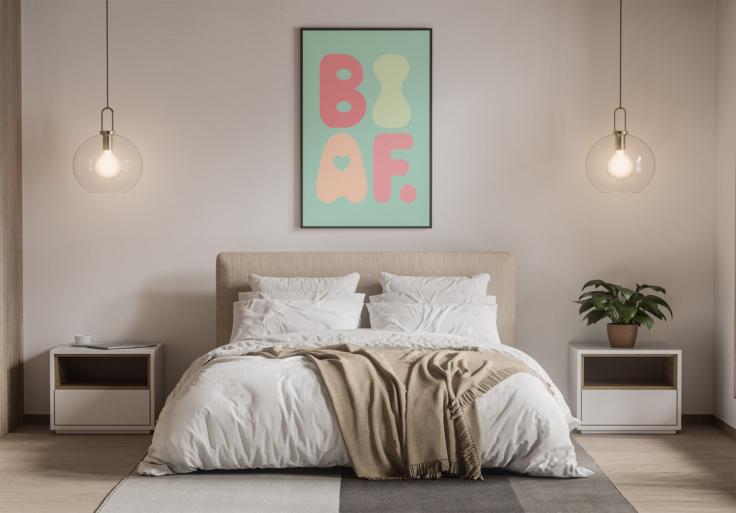 BI AF Poster – Soft Pastel Green Bisexual Pride Wall Art