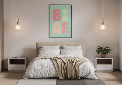 BI AF Poster – Soft Pastel Green Bisexual Pride Wall Art