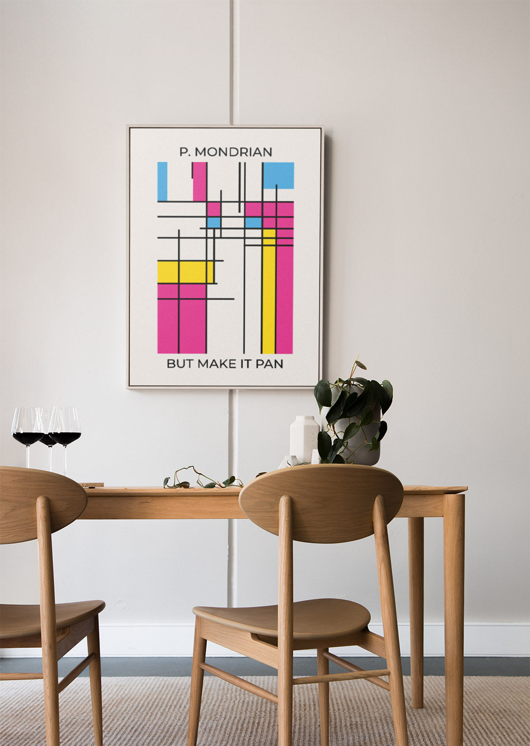 Pan Mondrian Poster – LGBTQ+ Pride Flag Abstract Wall Art