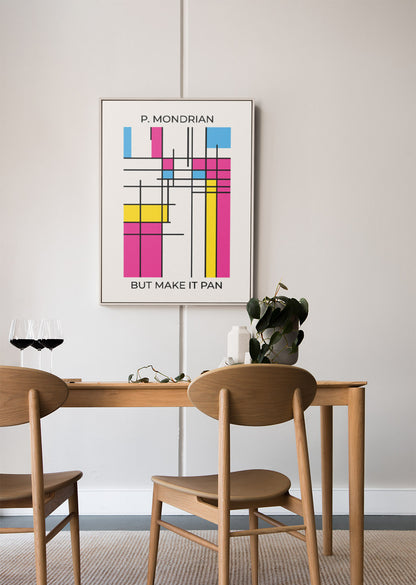 Pan Mondrian Poster – LGBTQ+ Pride Flag Abstract Wall Art