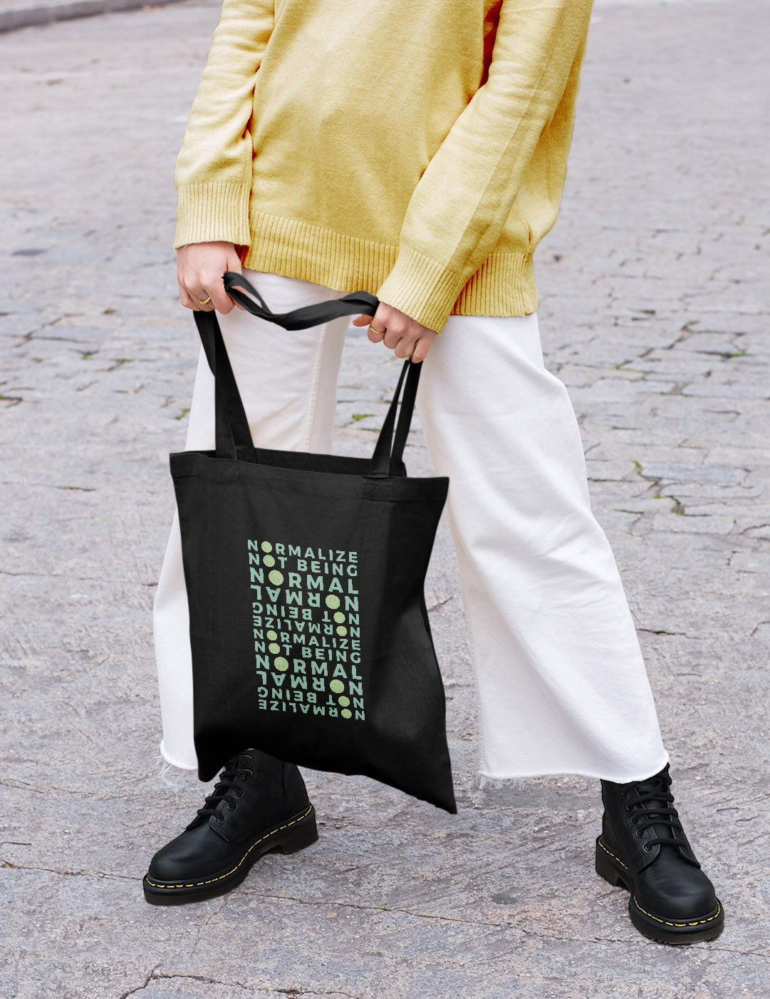 Non-normative Affirmation Eco Tote Bag – Green Neurodiverse Empowerment Carryall