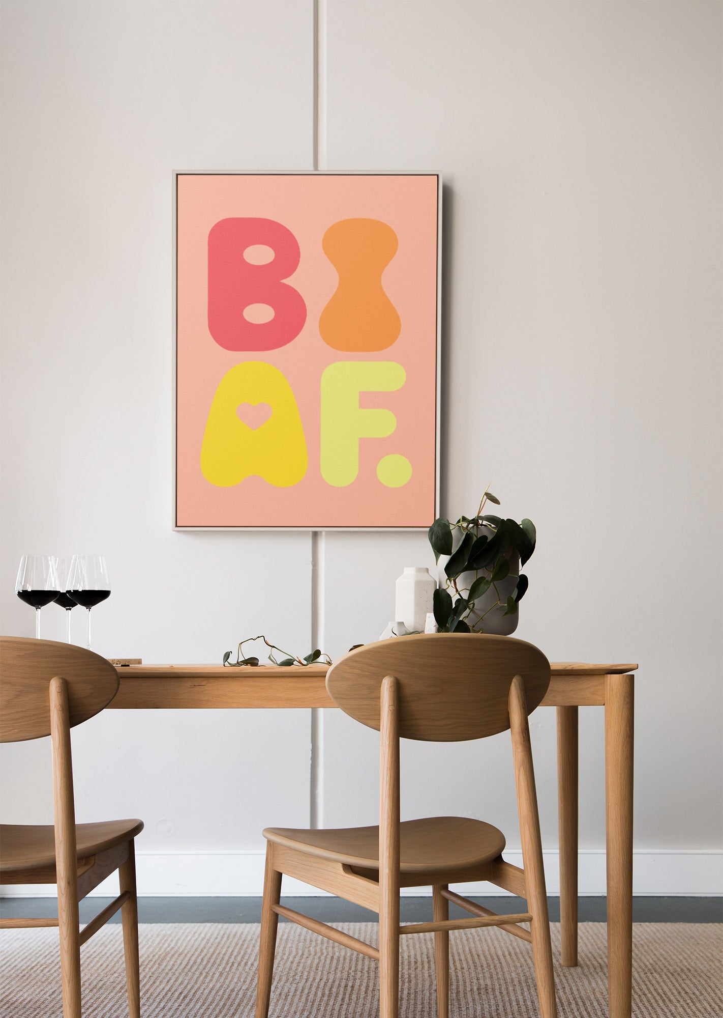 BI AF Poster – Bold Retro Orange Bisexual Pride Wall Art