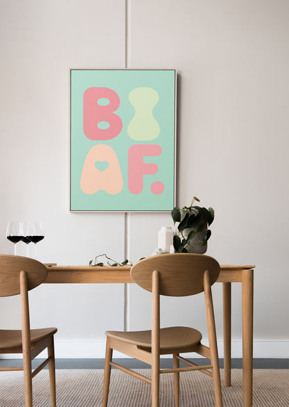 BI AF Poster – Soft Pastel Green Bisexual Pride Wall Art