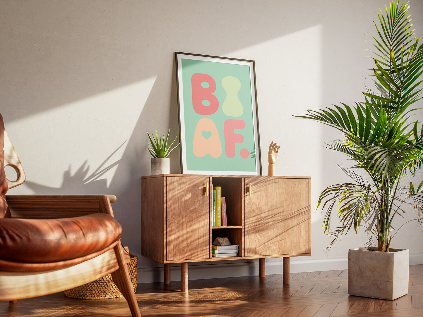 BI AF Poster – Soft Pastel Green Bisexual Pride Wall Art