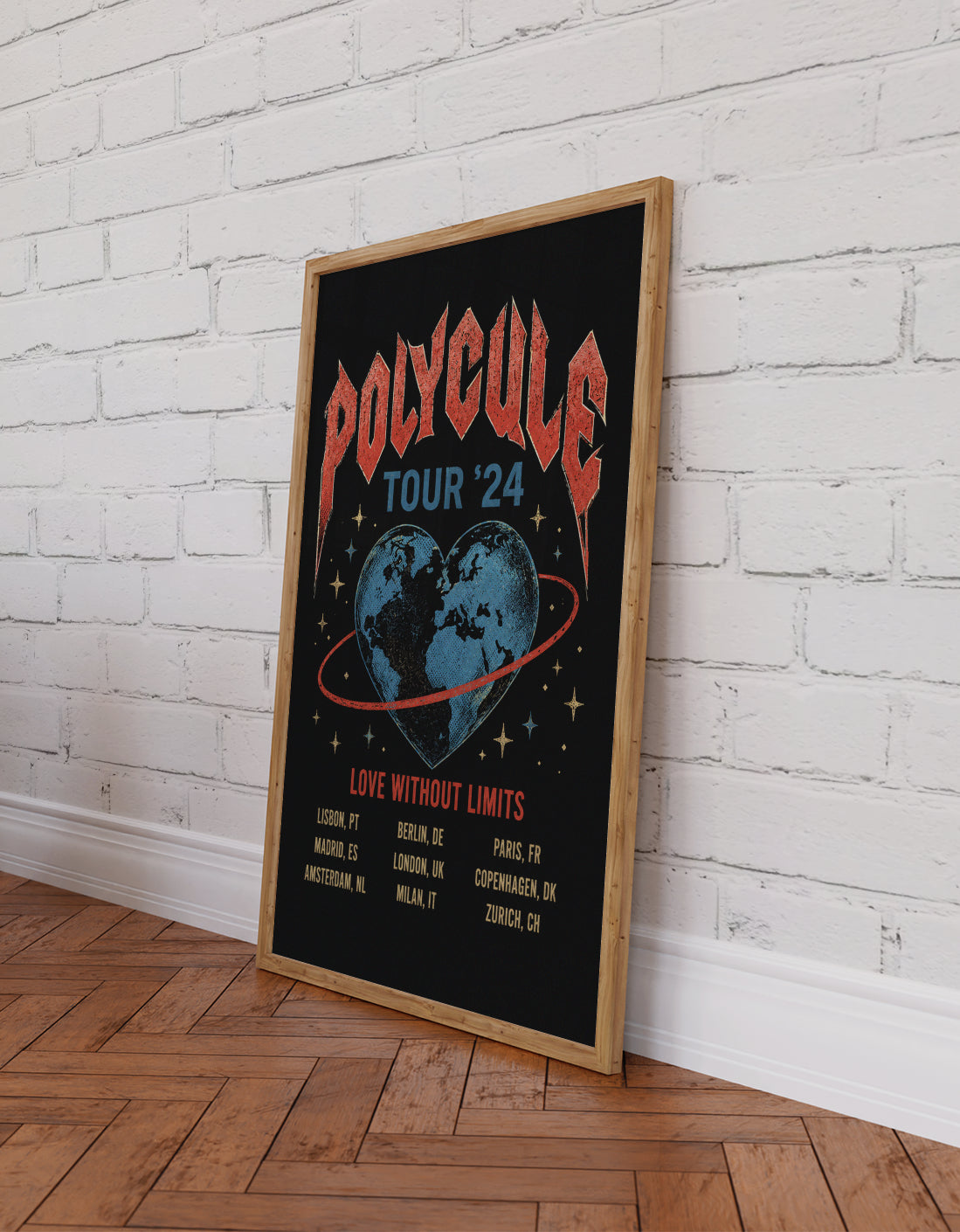 Polycule Tour Poster - Rock Band Style Polyamory Wall Art