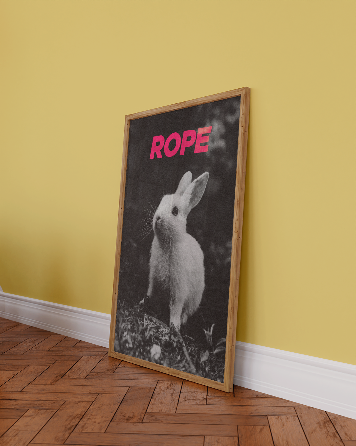 Rope Bunny Printable Poster – Subtle Rope Art Digital Wall Decor