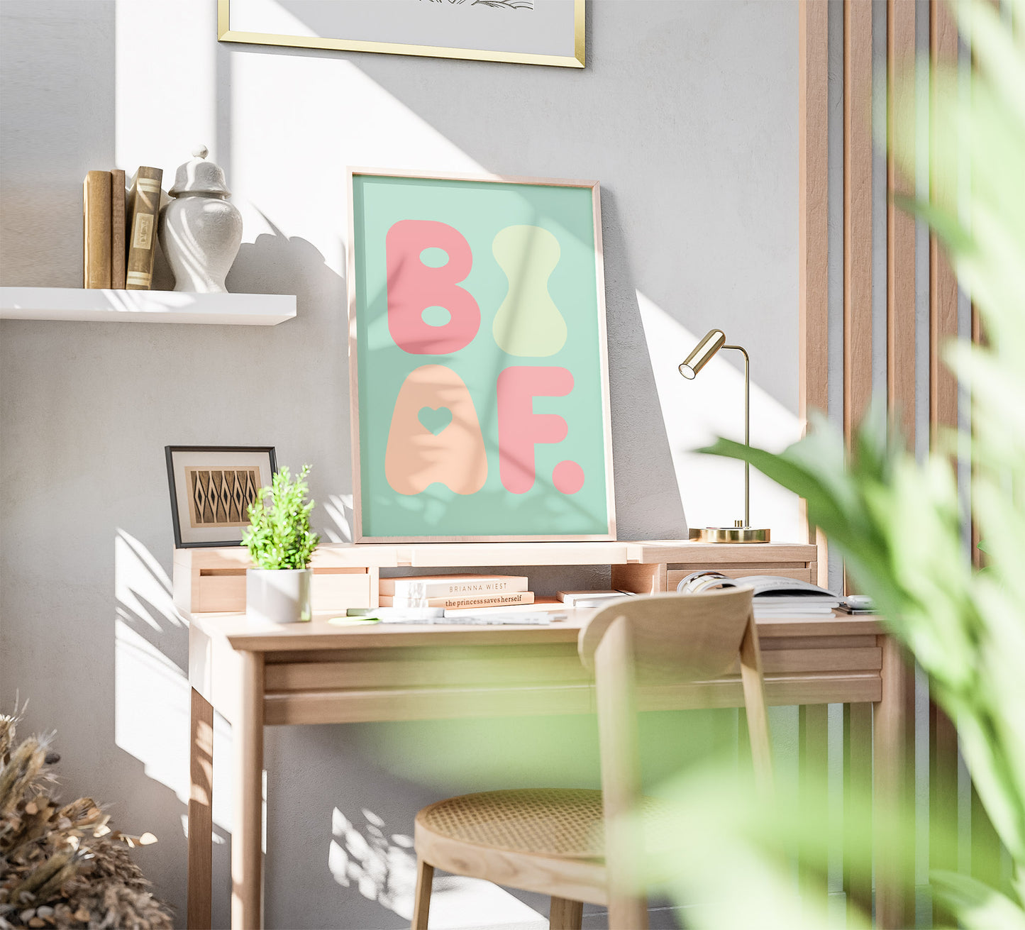 BI AF Poster – Soft Pastel Green Bisexual Pride Wall Art