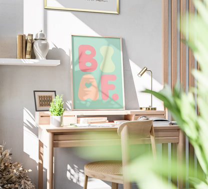 BI AF Poster – Soft Pastel Green Bisexual Pride Wall Art