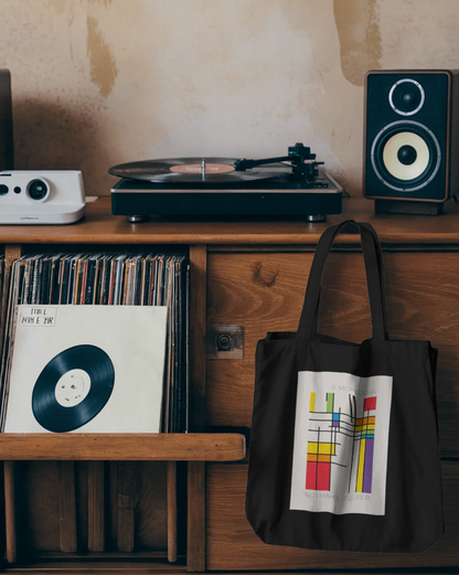 Queer Mondrian Eco Tote Bag – Abstract LGBTQ+ Pride Flag Accessory