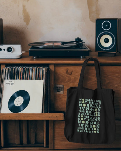 Non-normative Affirmation Eco Tote Bag – Green Neurodiverse Empowerment Carryall