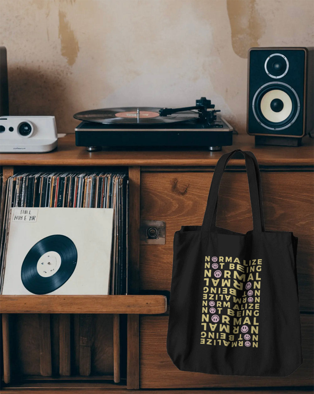 Non-normative Affirmation Eco Tote Bag – Smiley Neurodiverse Empowerment Carryall