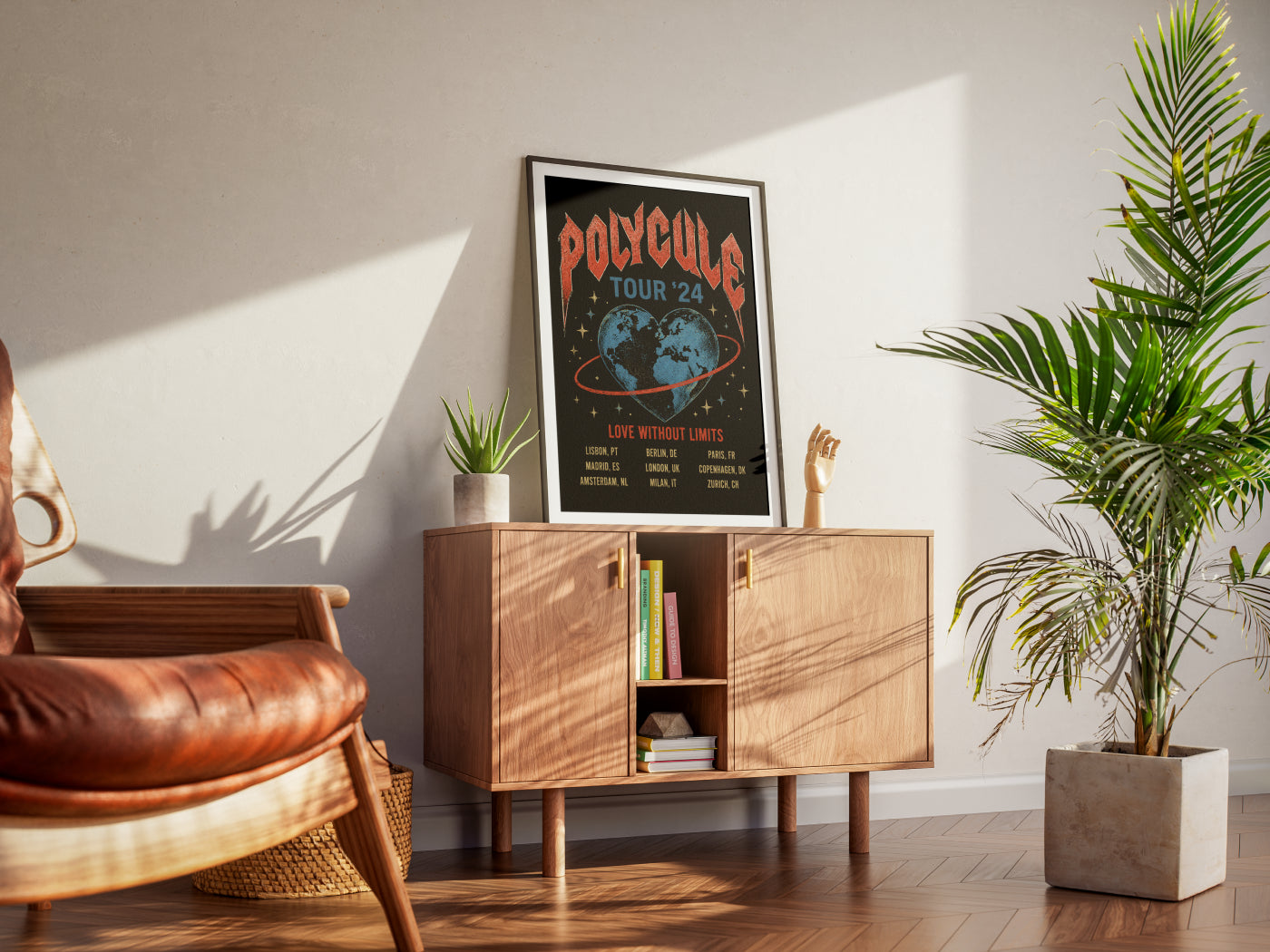 Polycule Tour Poster - Rock Band Style Polyamory Wall Art