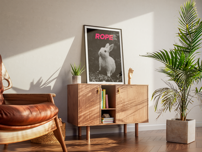 Rope Bunny Printable Poster – Subtle Rope Art Digital Wall Decor