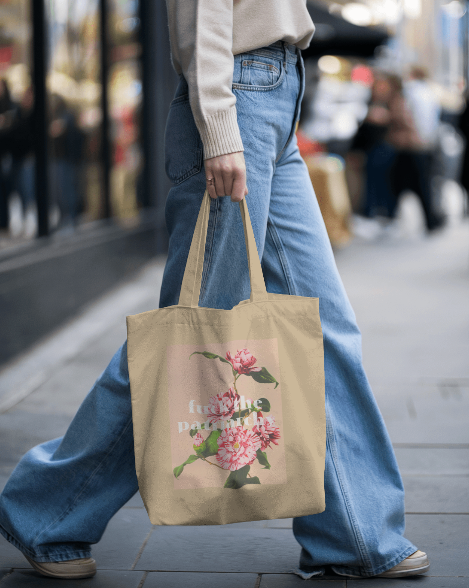 Feminist Eco Tote Bag – Vintage Floral Quote Accessory