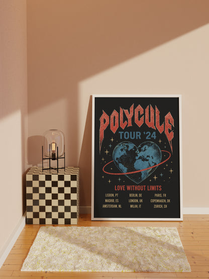 Polycule Tour Poster - Rock Band Style Polyamory Wall Art