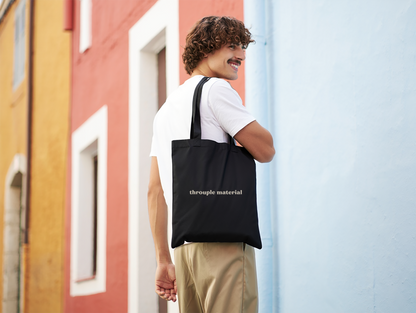 Throuple Material Eco Tote Bag – Black & Cream Cheeky ENM Statement Accessory