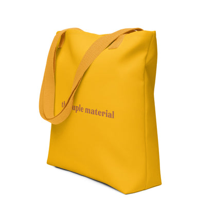 Throuple Material Tote Bag – Mustard & Terracotta Red ENM Statement