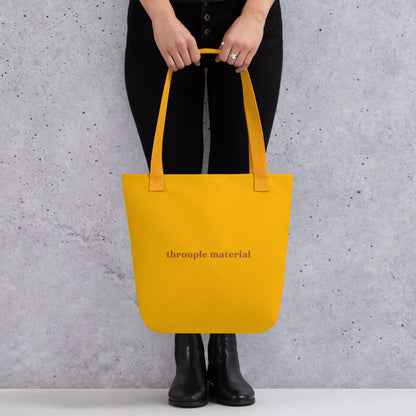 Throuple Material Tote Bag – Mustard & Terracotta Red ENM Statement