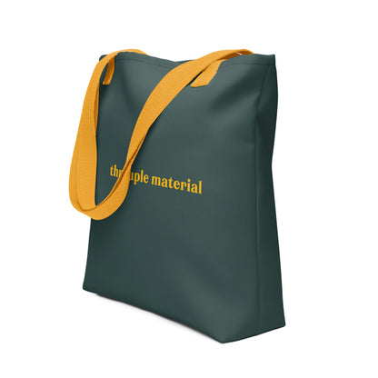 Throuple Material Tote Bag – Teal & Mustard Cheeky ENM Statement Accessory