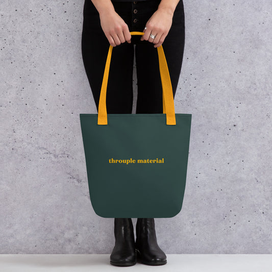 Throuple Material Tote Bag – Teal & Mustard Cheeky ENM Statement Accessory