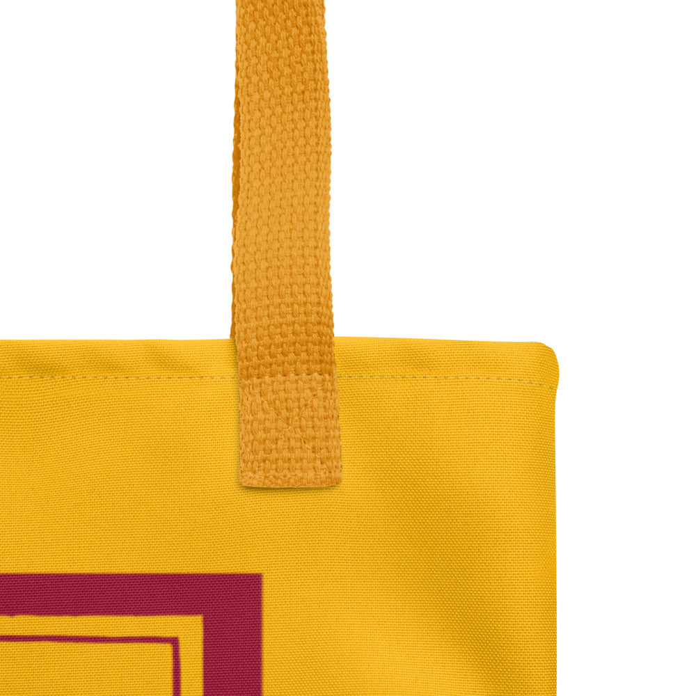 Dead Inside Tote Bag – Yellow Mustard Vintage Skull Dark Humor Carryall